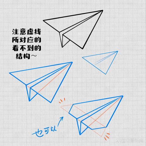 纸飞机简笔画立体感图片-纸飞机简笔画图片大全步骤