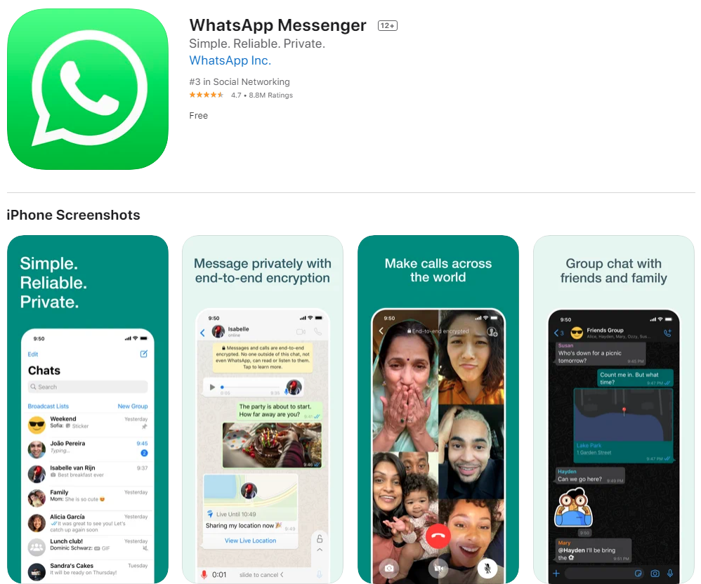关于whatsappmessenger的信息
